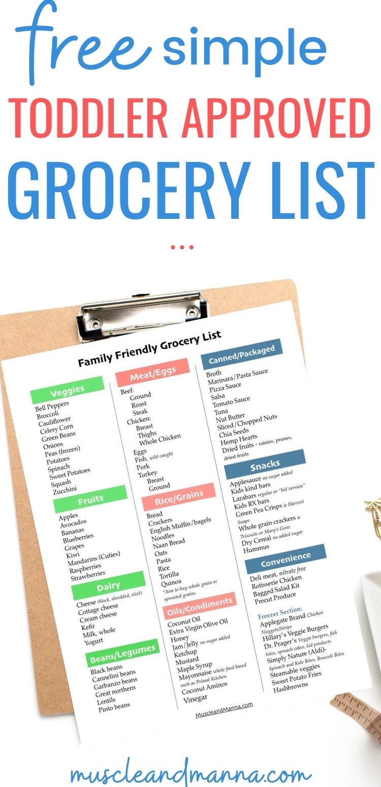 Toddler-Friendly Grocery List Free Printable! | Dietitian Meets Mom