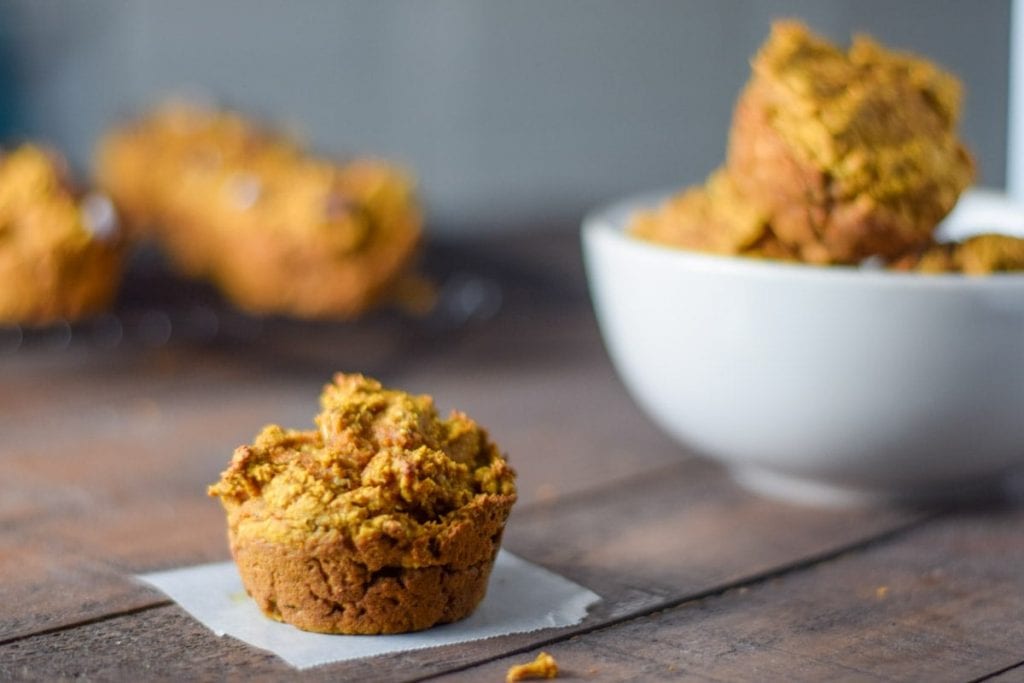 no sugar pumpkin muffins shown are a healthy halloween treat for babies