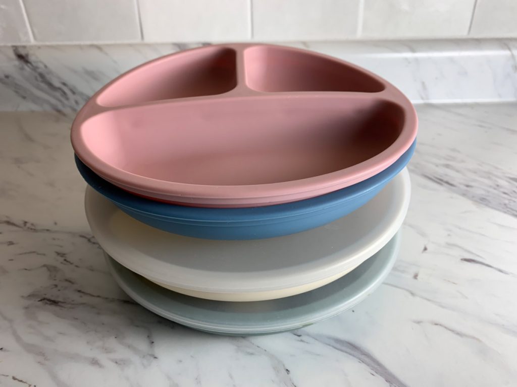 stacked silicone plates for kids with lids